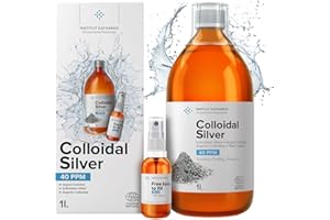 INSTITUT KATHAROS Argent Colloïdal 1000mL ● 40 PPM & 100% Naturel ● Spray 30mL Indispensable à remplir Offert ● Livré avec Bouchon Doseur Très Pratique ● Concentration Supérieure ● Fabriqué par des Spécialistes.