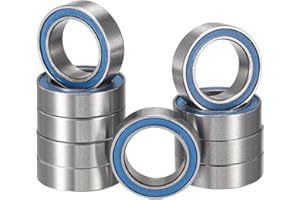 HiPicco MR128-2RS Deep Groove Ball Bearings, ID 8mm x OD 12mm x Width 3.5mm Miniature Bearings, Double Rubber Sealed Ball Bearing Pre-Lubricated Chrome Steel Blue Z2 Lever 10pcs