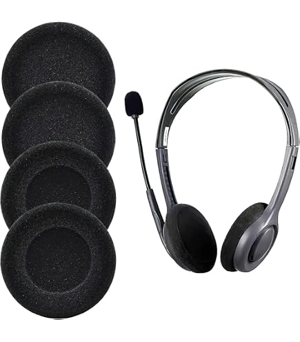 Lot De 2 Paires De Coussinets D'écouteurs Pour Casque Logitech H330, H340, H390, H600... - Ronds 60 Mm, En Mousse Souple