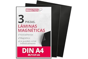 EASYDRUCK24DE Set de 3 láminas magnéticas Magstick I autoadhesivas I marrón natural negro I para manualidades I para fotos, imágenes, motivos, troqueles, imán de nevera I diy I mag002