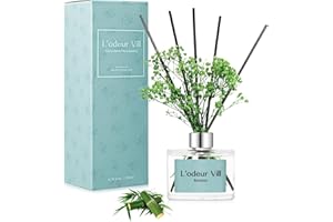 L'odeur Vill 200ml Difusor de con Flores secas/Bambú/Ambientadores de Hogar, con 6 Palos difusores de Ambientador Varillas/difusor de Aromas/para Decoración de Baños y Estanterías.