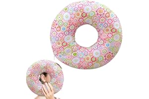 YANGUN 11 Inch Ear Piercing Pillow, Donut pillow for Side Sleepers, Pillow with Hole for Ear,O-Shaped Pillow for Side Sleepers, Releasing Ear Pain, Piercing Aftercare, CNH and Ear Piercing