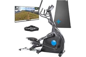 ‎SKANDIKA Skandika Crosstrainer für Zuhause Carbon Champ | CardioCross Crosstrainer klappbar platzsparend leise, 32 Stufen, 19 Programme, bis 150 kg, Kinomap App kompatibel, 24,5kg Schwungmasse, Ellipsentrainer