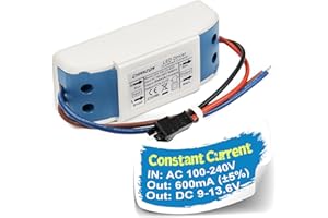 Chanzon LED Driver 600mA (Constant Current Output) 9V-13.6V (Input 85-277V AC-DC) (3-4) x3W 9W 12W Power Supply 600 mA Lighting Transformer Drivers for High Power COB Light Lamp Bulb (Plastic Case)