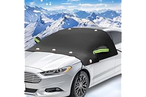 iZoeL Windschutzscheiben Auto Winter Frontscheibe mit Magnet Sonnenblende,große magnetische Auto Abdeckung Wasserdicht Scheibenabdeckung schützt vor Wind, Schnee, Staub, Frost, Sonne– 225 x 164 cm
