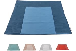 ULLENBOOM ® Rivestimento per fasciatoio 75x85 cm Cialda piqué Blu (Made in EU) - Coprifasciatoio in cotone naturale, Coperta per il fasciatoio, motivo: stelle, pois