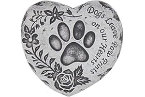 Widdle Gifts Ltd Heart Shaped Pet Memorial Plaque Memory Stone - Dogs Leave Paw Prints on our Hearts 9680