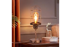 TWSXTE Rétro lampe de table E27 Éclairage Industriel Vintage lampe de chevet avec Interrupteur métal Lecture avec Interrupteur (Sans ampoule)
