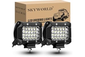 SKYWORLD 2 pezzi Faro da Lavoro LED 4 Pollici 60W Faretti Fendinebbia LED Fari Trattore 6000K quadrupla riga Led Luci di Lavoro Pods Fuoristrada Barra per Moto Camion 4WD Auto ATV SUV 12V 24V