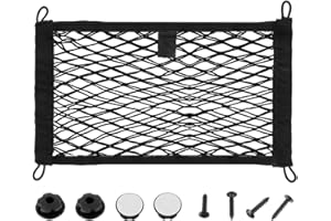JAMHER 55x25CM Universal Filet de Rangement de Coffre Voiture avec vis et Crochets pour Les Véhicules Utilitaires, Camping-Cars, Mobil Homes, Caravanes, Bateaux(1 Pièces)