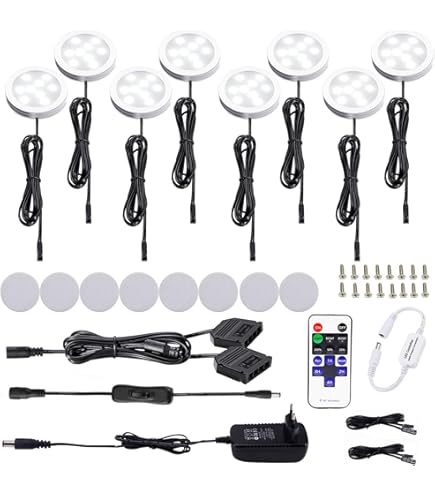AIBOO Mini Télécommande Pour RGB LED Sous Les Lumières De L'armoire, Télécommande Sans Fil Pour Dimmable 3528 5050 Sous Les Lumières De La Rondelle De L' Armoire