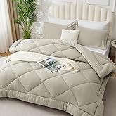 WAVVE Duvet Filling 240 x 260 cm for 160/180 Bed, 300 g/m&sup2; Fibre Duvet, Lightweight, Soft, Breathable (260 x 240 cm, Beige)