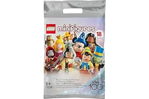 LEGO 71038 Minifigures Disney 100, 1 of 18 Iconic Characters to Collect, Collectible Mystery Bag with Buildable Toy incl. Mickey Mouse, Stitch, Mulan & More (1 Piece - Style Picked at Random)