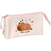 Safta Capibara &ndash; Triple Pencil Case, Children's Pencil Case, Ideal for School Children, Comfortable and Versatile, Quality an