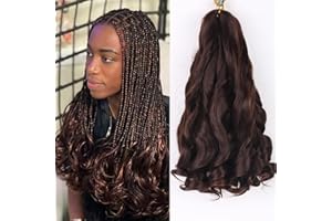 DATANALA French Curly Braiding Hair 14 Inch 8Pack/lot Loose Wavy Spiral Curl Braids Crochet Hair Deep Wave Synthetic Extensions Pre Stretched Bouncy (4#)