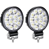 Willpower Led Tractor Spotlights 8cm 3.2" 42W 12V 24V Work Light Mini 4x4 | 2pcs Fog Light IP67 Waterproof, 6000K White, for