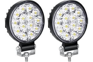 Willpower 2pcs Faro da Lavoro 8cm 3.2 Pollici 42W Fari Led 12V 24V Mini Sottile Impermeabile Spot Faretti LED Fendinebbia LED Luci di Lavoro Fuoristrada per Trattore Camion Auto Barca 4x4 ATV UTV