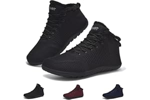 Schuvox Winter Barfußschuhe Wasserdicht Unisex Winterschuhe Warm Gefüttert Winterstiefel Rutschfeste Winterboots mit Breiter Zehenbox Gr. 37–46