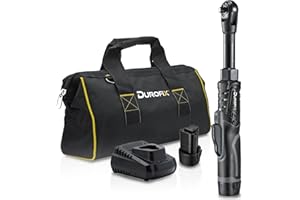Durofix RW1216-3P2G G12 Series 3/8" Extended Ratchet Wrench 10.8V Li-ion Cordless Electric Power Tool Kit with x2 Batteries, Charger & Canvas Bag (88 Nm Fastening Torque)