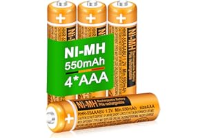 CUCESH Akkus NI-MH AAA Wiederaufladbare 4 Stück 550mAh 1.2V HHR-55AAABU für Panasonic BT Gigaset Telefone Zuhause Büro Langzeitnutzung