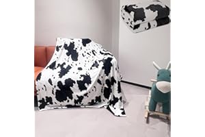 ‎SITUHAONAN Kuhmuster Kuscheldecke, Kuh Decke, Geschenk für Kuh Liebhaber, Weihnachten & Neujahr,Flauschig, Schwarz Weiß, 130 x 150 cm, Weich Fleece, Wohndecke für Couch & Sofa