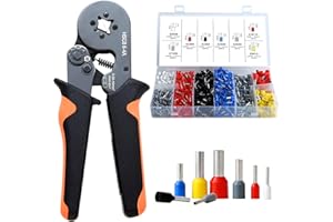 SOSINYA Crimpadora profesional, terminales electricos 1250 piezas, crimpadora terminales electricos, kit instalación y reparación vehicular, crimpadora terminales 0.25-10mm², HSC8 6-4.