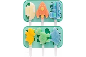EUIOOVM Lot de 2 moules à glace en silicone avec couvercle - Idées de bricolage - Pour enfants - Sans BPA - Avec couvercle - Animaux