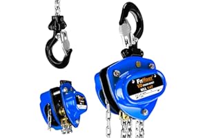 FITHOIST Chain Hoist 1/4 Ton 550lbs Capacity 10FT Mini Hand Chain Block Hoist with 2 Heavy Duty Hooks Heavy Duty Pulley Hoist for Garages Warehouse Automotive Machinery