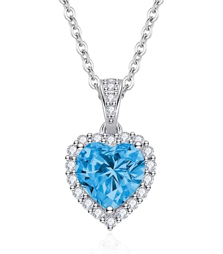 Atentuyi Collana Cuore D'amore Collana argento Collana Birthstone Collana Cristallo Gemma Verde Collana Smeraldo Dainty Catena Cuore Cz Ciondolo Collana Gioielli Per Le Donne E Le Ragazze