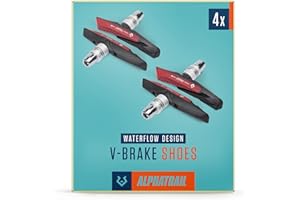 Alphatrail V-Brake Brake Pads 2 Pairs 72mm I Optimised braking behaviour in the wet I Durable Brake Pad & 100% Fitting for V-Brakes of Tektro, Avid, SRAM, XLC etc.