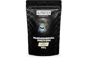 ALPHATIER SUPPLEMENTS Proteine in polvere con BCAA e EAA Cheesecake 1000 g Polvere proteica 82% proteine Alphatier Phenomenal Protein Powder Isolato Proteico Soia Aminoacidi senza Glutine Lattosio