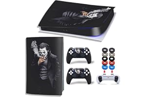 MaD Vision® Set de Skins pour PS5: Joker Digital Edition + 5 Paires de Aiming Rings | Film en Vinyle 100% Adhésif, Résistant aux Éraflures, Compatible avec la Playstation 5