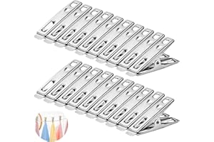 SOUNDZERO PhoenixDN 40 Pezzi Mollette in Acciaio Inossidabile, Mollette in Acciaio Inossidabile Antivento e Antiruggine, Mollette in Acciaio Inossidabile Adatto per Interni o Esterni