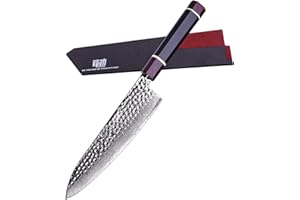 FINDKING Serie Eternity, coltello da chef giapponese con fodero, coltello da cucina professionale, lama in acciaio Damasco, affilato, per il taglio della carne, 8 pollici/21CM