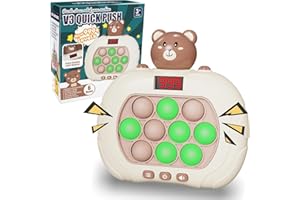 DESAMVAP Fast Push Pop Game, Handheld Light Up Fidget Toy for Kids Adults, Quick Push Bubble Game Machine with LED Screen for Kids 6-12, Birthday Gifts for Boys, Girls, Teen