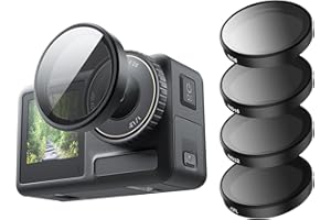 AUYKOO Camera Lens Filter Set for DJI Osmo Action 5 Pro 4 3, 4-Pack CPL ND32 ND16 ND8 Polarizing Neutral Density HD Lens Filter Protective Case for DJI Action Accessories