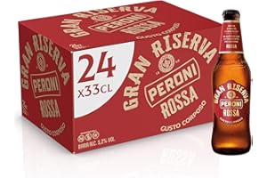 Peroni Birra Gran Riserva Rossa, Cassa con 24 Birre in Bottiglia da 33 cl, 7.92 L, Birra Rossa dal Gusto Corposo con Aroma di Malto e Caramello, Gradazione Alcolica 5.2% Vol