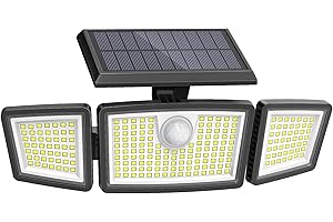 CLAONER Solar Lights Outdoor, Upgraded 225 LED Solar Motion Sensor Security Light with 360° Wide Lighting Angle, Easy to Install, IP65 Waterproof Durable Solar Powered Flood Lights for Outside, 6500K, 1 Pack