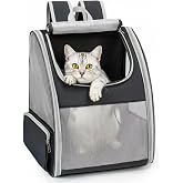 Conlun Backpack Cat and Transportin Small Dog for Small Dogs and Cats up to 7 kg, Backpack for Dogs Mesh Windows on 3 Sides,