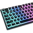PBT Keycaps,Hiflying Pudding Keycaps Double Shot Light Transmission Pudding Keycap Set for 61/62/68/82/84/87/104/108/980K Mechanical Gaming Keyboard (Black)