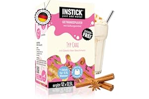 ‎INSTICK JUST ADD WATER INSTICK Zuckerfreies Instant-Getränk für Milchprodukte (Typ Chai) - 1 Packung für 12 x 0,5 L - Ideal für Milch, Joghurt, Skyr, Quark- Vegan & Kalorienarm