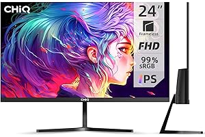 CHiQ 24F650, 24 Inch Monitor, FHD(1920x1080) PC Monitor, 100Hz, Ultra Slim, 99% sRGB, HDMI&DP, VGA, USB, 2024 New