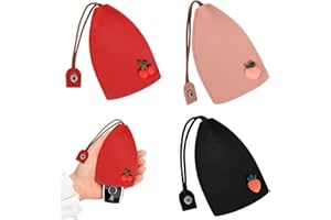 RYMAUP® 3 piezas creativas fundas para llaves extraíbles, lindas frutas de cuero PU, funda creativa para llave de coche con gran capacidad