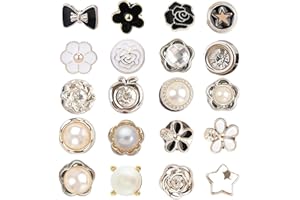VNDKGN 20Pcs Modesty Pins,Women'S Brooches & Pins,Lapel Brooch Pin Flower Button Cover Decoration Suitable for Bag,Shirt,Exposing Cleavage Clothes,Low Cut Tops,Wrap Dresses,Elegant Dress Clip to Stop Gaping