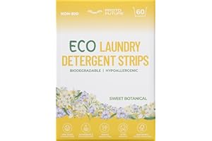 ‎PROTO FUTURE Proto Future Umweltfreundliche Waschmittel Blätter - (60 Wäschen) Biologisch Abbaubare, Hypoallergene, Abfallfreie, Plastikfreie Öko-Streifen – Ohne Enzyme, Pflanzliche Formel (Süß Botanisch)