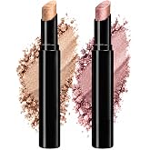 Pack of 2 Eyeshadow Sticks Three Colours, Each Bar Three Colors (Contour+Highlighter) Waterproof, Creamy, Day to Night