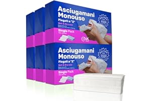 DNK TRADE 6 Confezioni da 150 Asciugamani Monouso in Pura Cellulosa 23,5x24cm (6 CONFEZIONI)