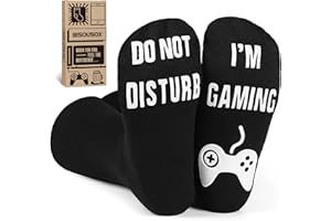 BISOUSOX Regalos divertidos Algodón Calcetines Hombre Divertidos Gamer Regalos 39-40 Do Not Disturb, I'm Gaming
