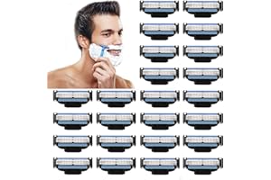 Defresit Mach 3 ostrza do golenia dla mężczyzn, 24 sztuki, 3-krotne ostrze z wzmocnionym paskiem Lubrastrip dla czystszej brody, czyszczenia włosów nóg, golarki na mokro i ręcznych żyletek