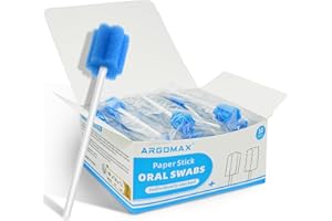 ARGOMAX - Tamponi orali usa e getta, tamponi sterili in spugna dentale non aromatizzati per la pulizia della bocca e delle gengive, fiore di prugna blu, 50 pezzi.